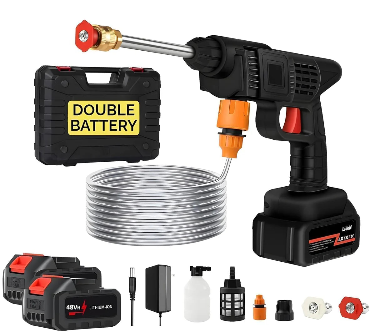 Cordless Portable High Pressure Spray Water - 2 Batteries
