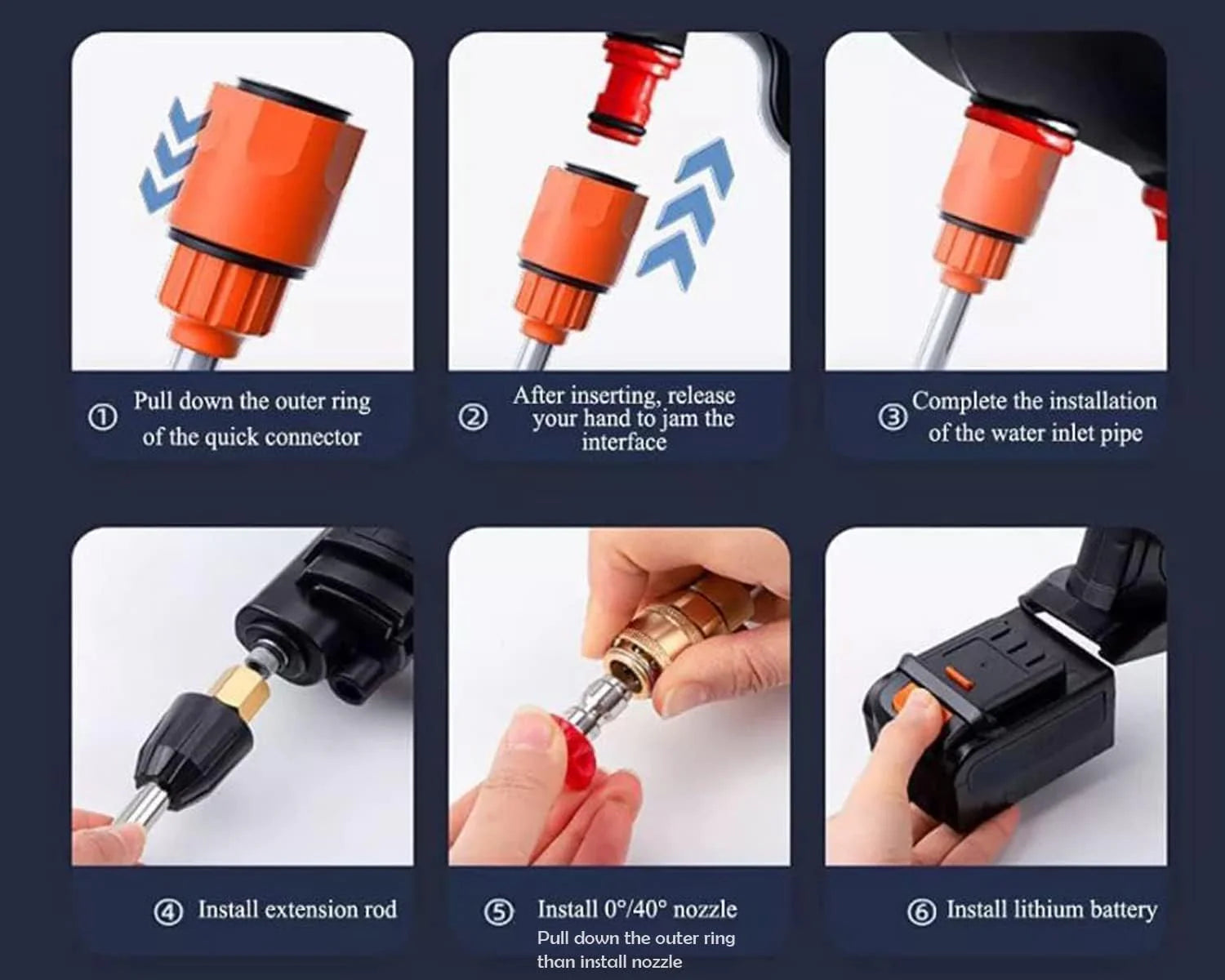 Cordless Portable High Pressure Spray Water - 2 Batteries