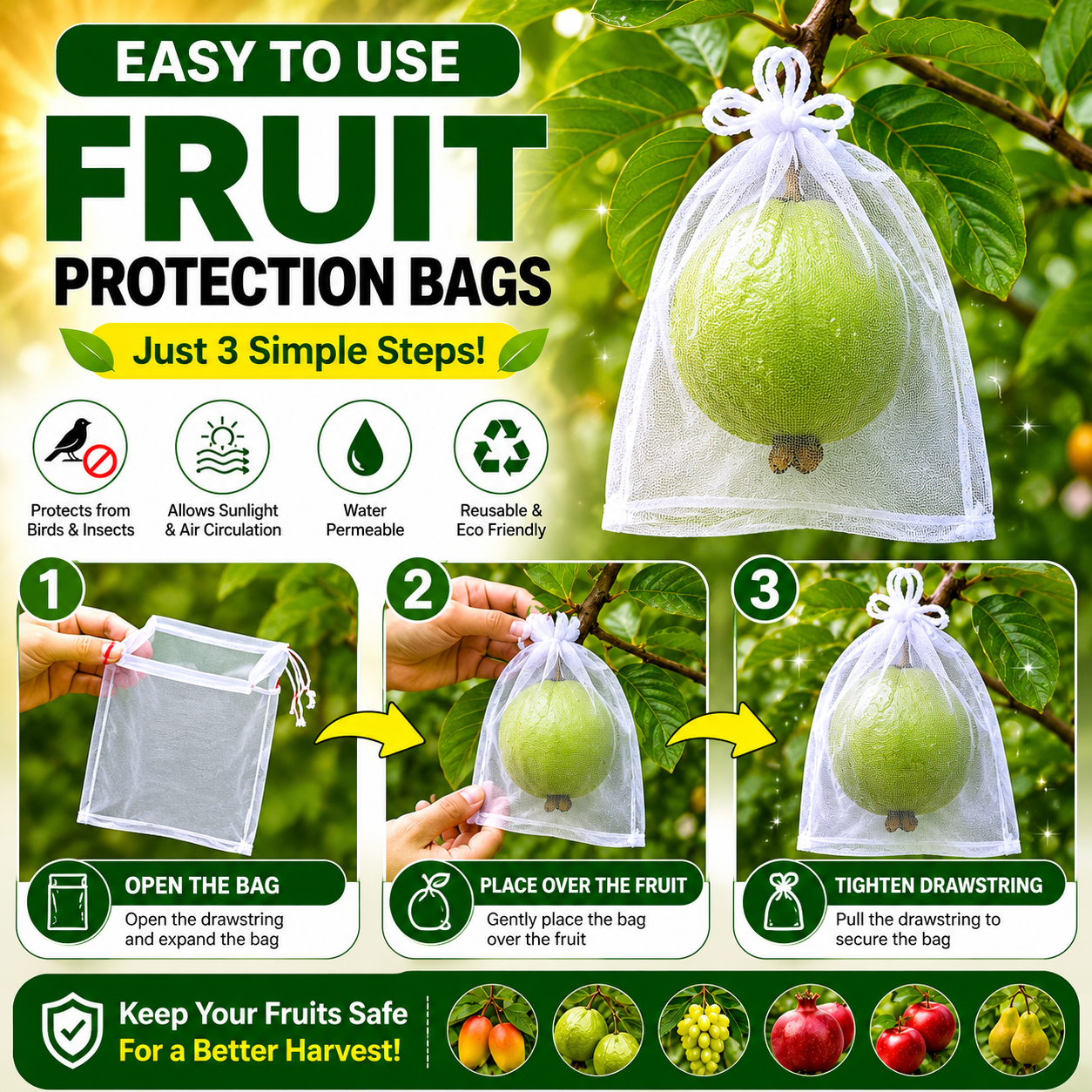 Fruit Protection Bags - Pack Of 50